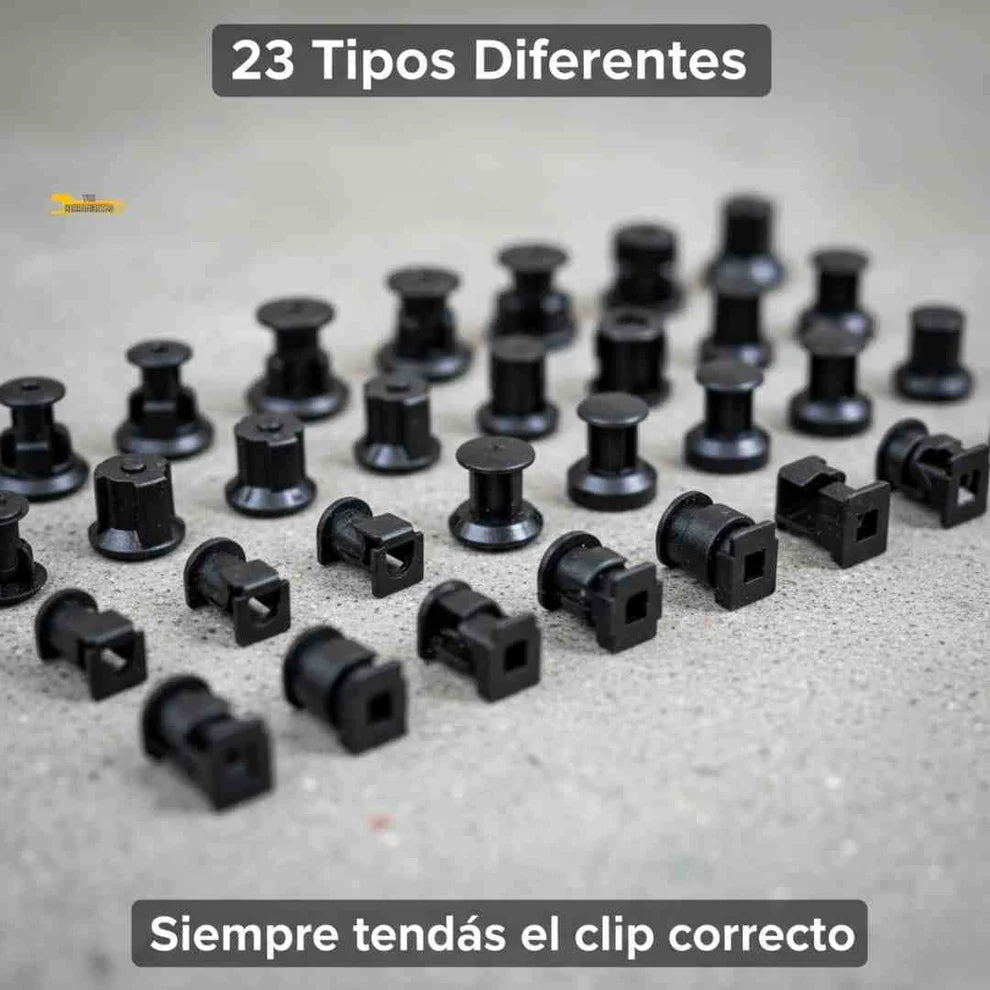 KIT UNIVERSAL DE CLIPS Y GRAPAS AUTOMOTRICES – 725 PIEZAS + HERRAMIENTAS