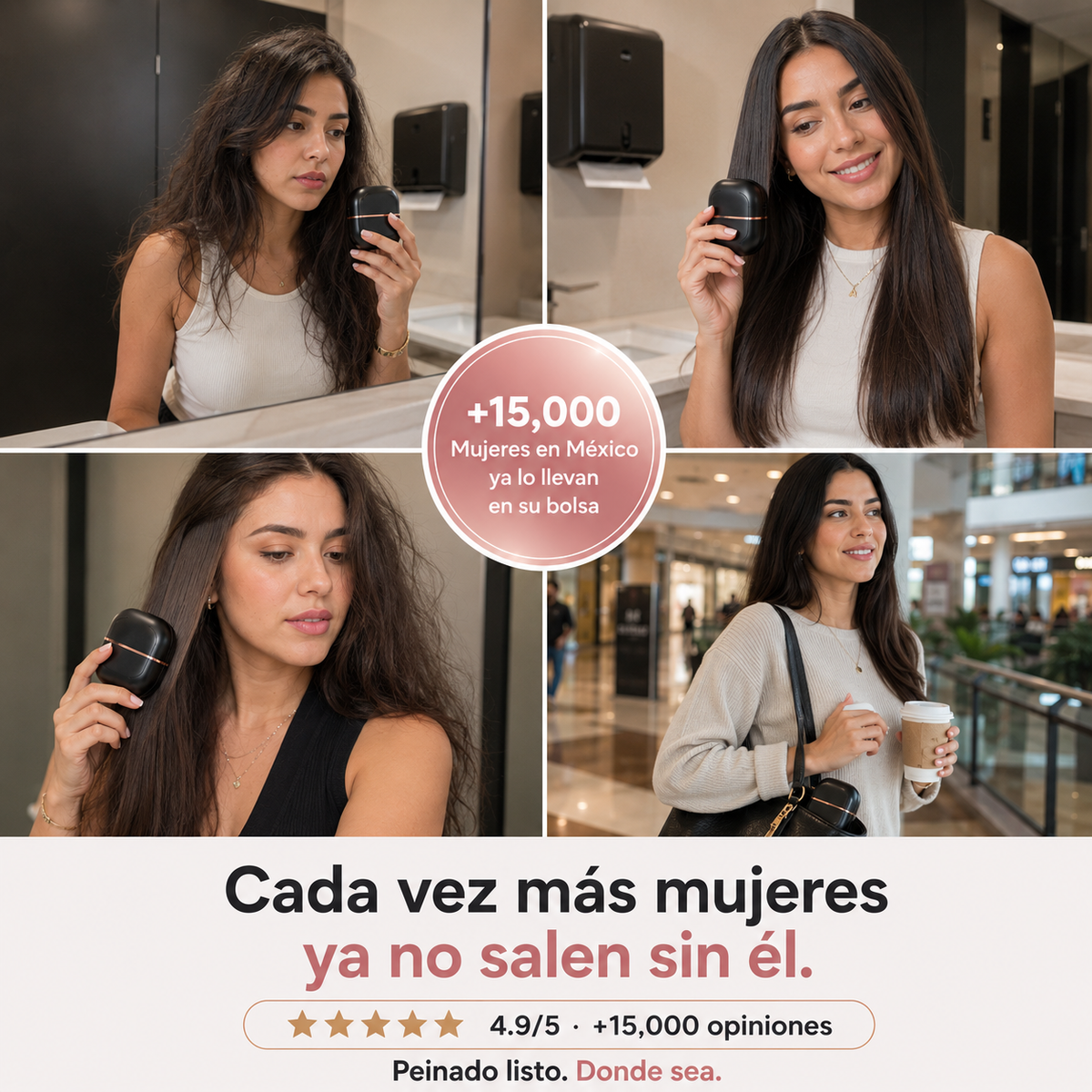 Mini Cepillo Alisador Recargable Lista En Minutos