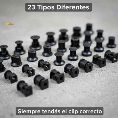 KIT UNIVERSAL DE CLIPS Y GRAPAS AUTOMOTRICES – 725 PIEZAS + HERRAMIENTAS