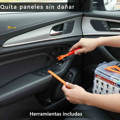 KIT UNIVERSAL DE CLIPS Y GRAPAS AUTOMOTRICES – 725 PIEZAS + HERRAMIENTAS