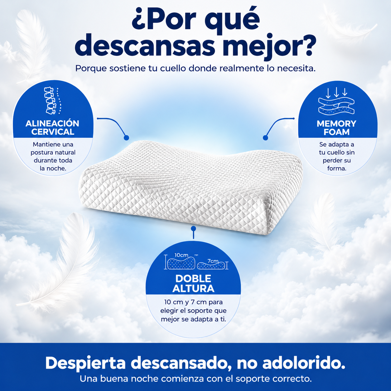 Almohada Cervical: Despierta Con Energía y Sin Dolor