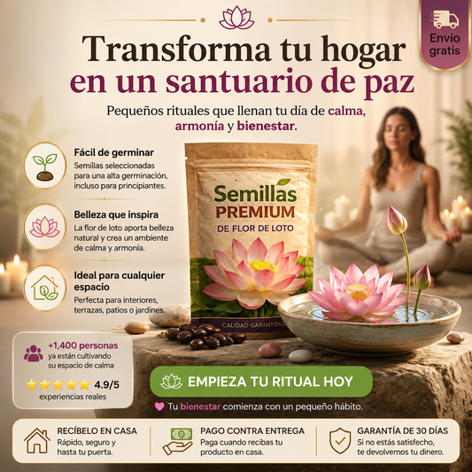 Semillas de Flor de Loto para Decorar y Crear un Ambiente de Paz, Equilibrio y Bienestar