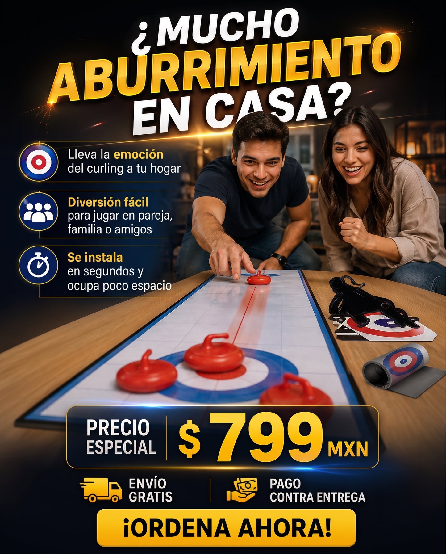 Juego de curling de mesa