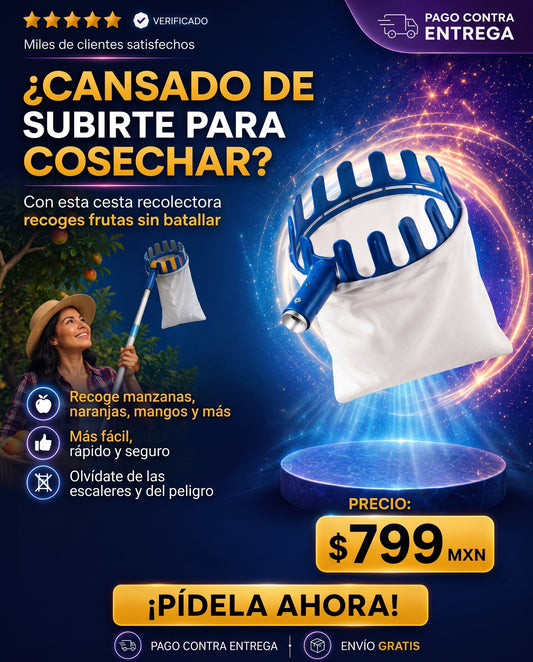 Herramienta para cesta recolectora de frutas