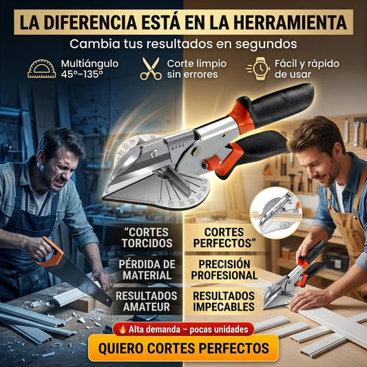 Tijeras Inglete Multiángulo para Molduras y PVC – Cortes Precisos y Profesionales en Casa
