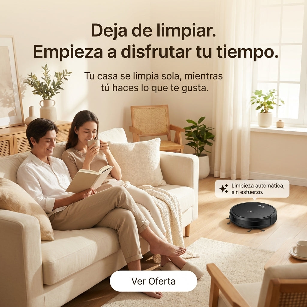Robot Aspirador Inteligente 3 en 1: Autonomía de 90min, Sensores Anti-Obstáculos y Vaciado de Basura Fácil